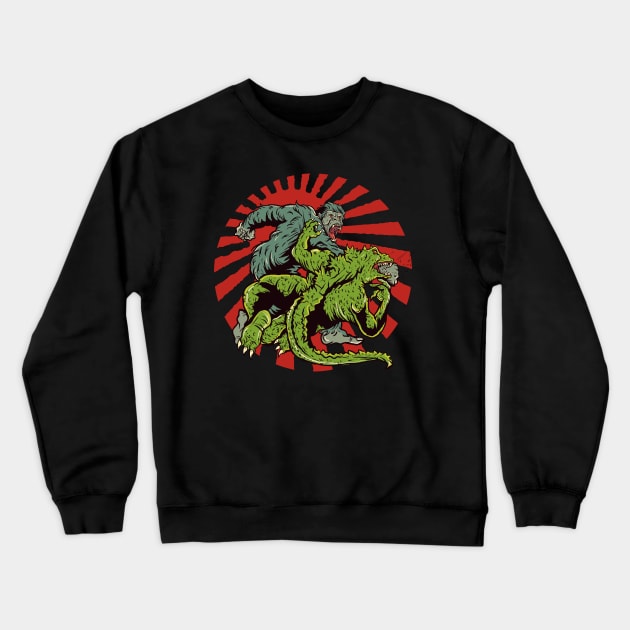 King VS Gojira Crewneck Sweatshirt by Greendevil